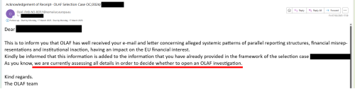 OLAF answer OLAF answer